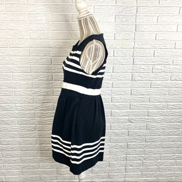 J.Crew Black & White Striped Fit and Flare Dress Size Small - Picture 5 of 6